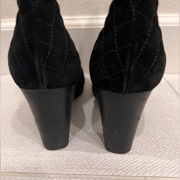 Aquatalia by Marvin K, Black Quilted Suede Mid-Calf 
Boot, Size 7.5 - Picture 12 of 16
